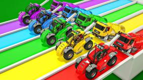 کارتون ماشین بازی ، ماشین های بازی ماشین های رنگی و سرسره های رنگی ، سرگرمی کودک