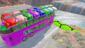 اتوبوس و ماشین های رنگی رنگی :: گیم ماشینی :: کارتون ماشین بازی