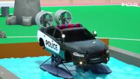 کارتون ماشین پلیس , اتوبوس مدرسه و تراکتور : چرخ های بزرگ در برابر چرخ های کوچک