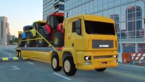 کارتون ماشین پلیس خفن و تریلی - کارتون شهر ماشین ها - ماشین بازی