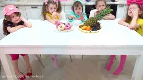 ایواشو جدید چالش میوه ای کارتون ایوا و بابا و مامان خنده دار طولانی