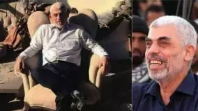 ویدیوی جدید از شهید سنوار ساعاتی قبل از شهادت در ساختمانی که محل عروجش شد!