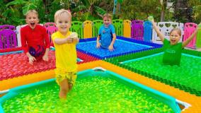 ولاد و نیکی-نیکی آب بازی مامان و کریس-کارتون ولاد ونیکی جدید- کودک ولادو نیکی