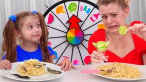 چالش اسپاگتی ایوا و مادر - برنامه کودک سرگرمی - بانوان کودک