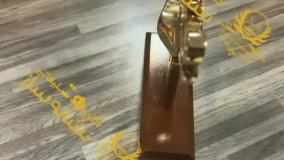 تندیس حجمی فلزی با آبکاری طلایی و پایه چوبی | ساخت سفارشی در نشانه ساز