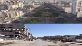 فیلم جدید رویترز از غزه؛ قبل و پس از حمله اسرائیل!