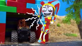 کارتون ماشین بازی کودکانه | اسباب بازی ماشین بیل مکانیکی