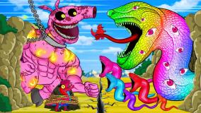 مگا گودزیلا در مقابل کنگ و ماجا و شین گیدورا | کارتون دایناسور ها