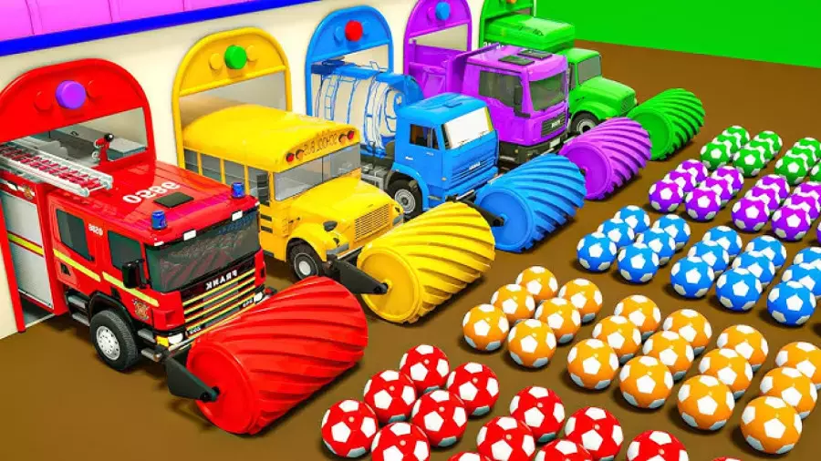 کارتون ماشین بازی جدید / آموزش رنگ ها / ماشین بازی طولانی / سرگرمی کودک