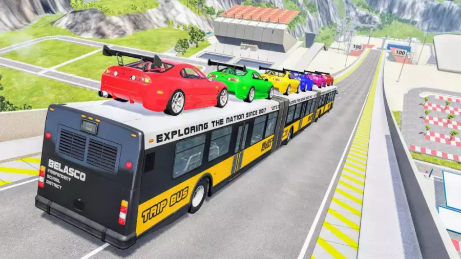 کارتون ماشین بازی جدید:: اتوبوس و ماشین مسابقه ای