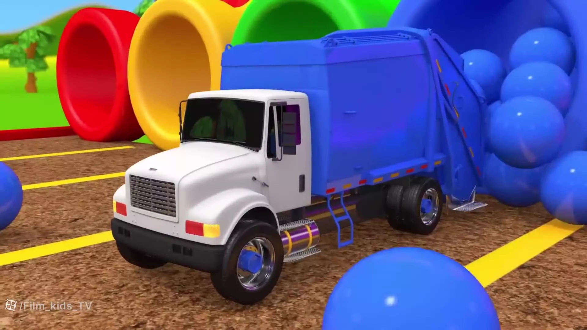 کارتون ماشین بازی جدید - کلیپ ماشین بازی - ماشین بازی با توپ های رنگی