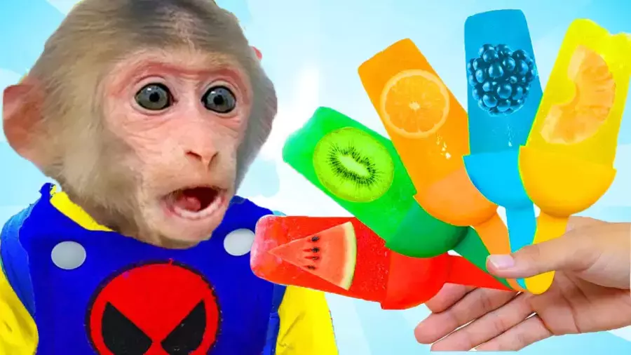 انیمیشن آموزشی میمون بازیگوش جدید | چالش بستنی رنگی