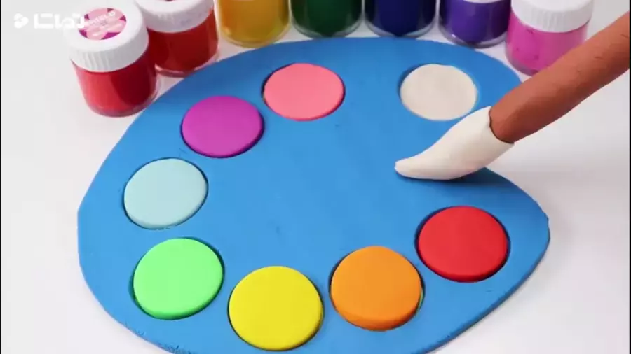 کارتون خمیر بازی کودکانه | پالت رنگ نقاشی