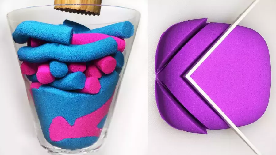 آموزش بازی با شن رنگی شن بازی آرامبخش سرگرمی در خانه