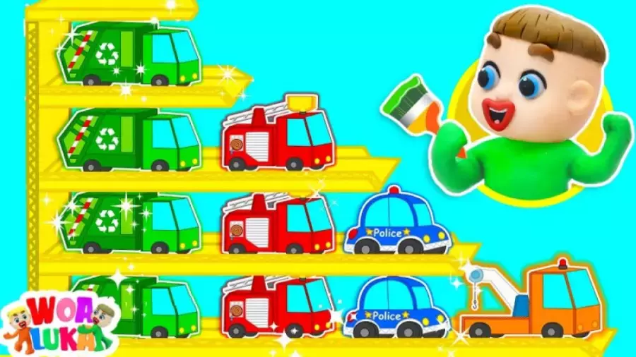 کارتون خمیر بازی کودکانه لوکا | خمیربازی ساخت ماشین آتش نشانی