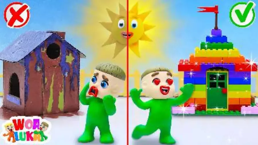 کارتون خمیر بازی کودکانه لوکا جدید | داستان ساخت خانه رنگارنگ لگو!