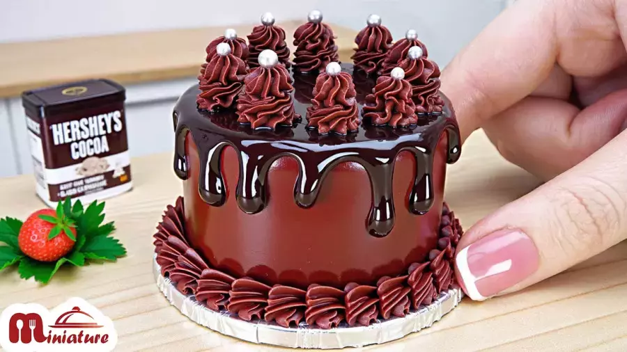 کیک شکلاتی موکا مینیاتوری آسان | آموزش کیک شکلاتی خانگی خوشمزه | مینی کیک