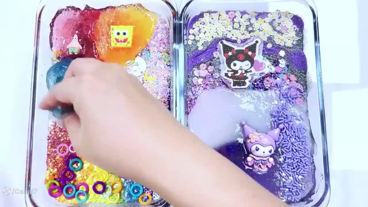 آموزش ساخت اسلایم کرومی vs باب اسفنجی، اسلایم بازی کودکان ، ترکیب کردن اسلایم