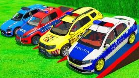 ماشین بازی : تراکتور و ماشین پلیس : ماشین های اسباب بازی : کودک ماشین بازی