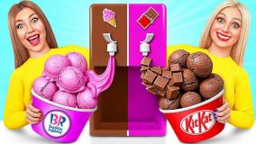 چالش غذای واقعی vs غذای شکلاتی دونا، چالش خوراکی، چالش غذایی جدید، بانوان سرگرمی