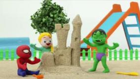 کارتون خمیر بازی کودکانه جدید | پرستاری مرد عنکبوتی از نی نی ها