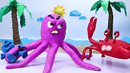 کارتون خمیر بازی کودکانه جدید | پادشاه خرچنگ و اختاپوس