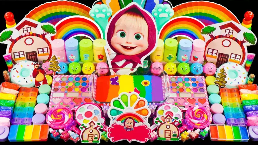 اسلایم بازی ماشا و میشا طولانی جدید ساخت اسلایم جذاب کارتونی