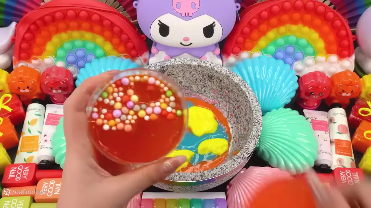 اسلایم بازی طولانی کالرفول بازی کودکانه مخلوط کردن اسلایم رنگی