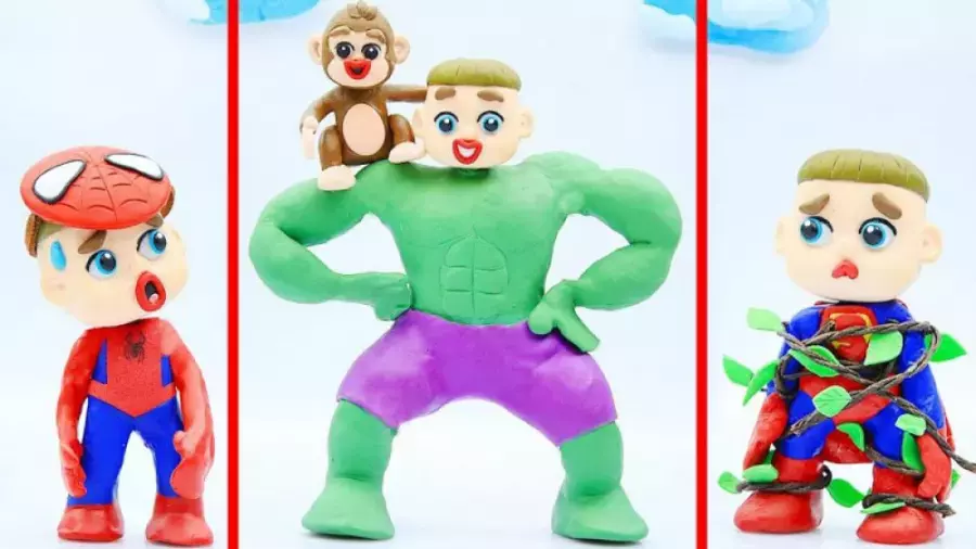 کارتون خمیر بازی کودکانه لوکا جدید | داستان نجات بچه میمون توسط ابر قهرمان