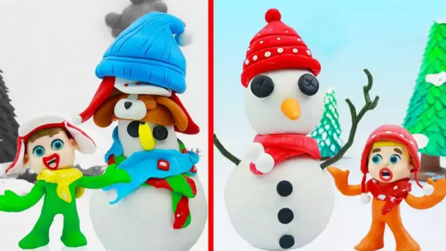 کارتون خمیر بازی کودکانه لوکا جدید | داستان بازی با آدم برفی