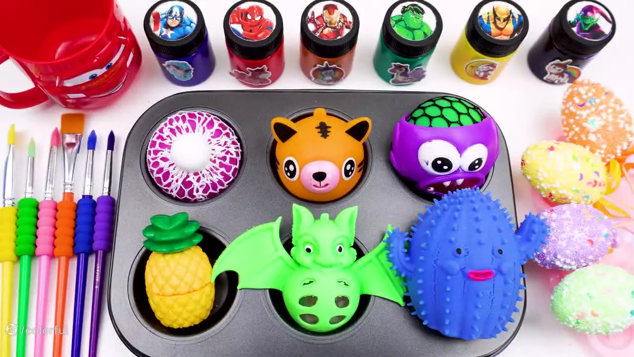 کلیپ اسلایم بازی برای کودکان آموزش ساخت اسلایم رنگی جدید