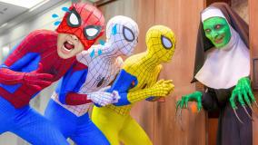 مردعنکبوتی نبرد و اسپایدرمن دوستی بچه ها قهرمان ها در دنیای واقعی مرد عنکبوتی