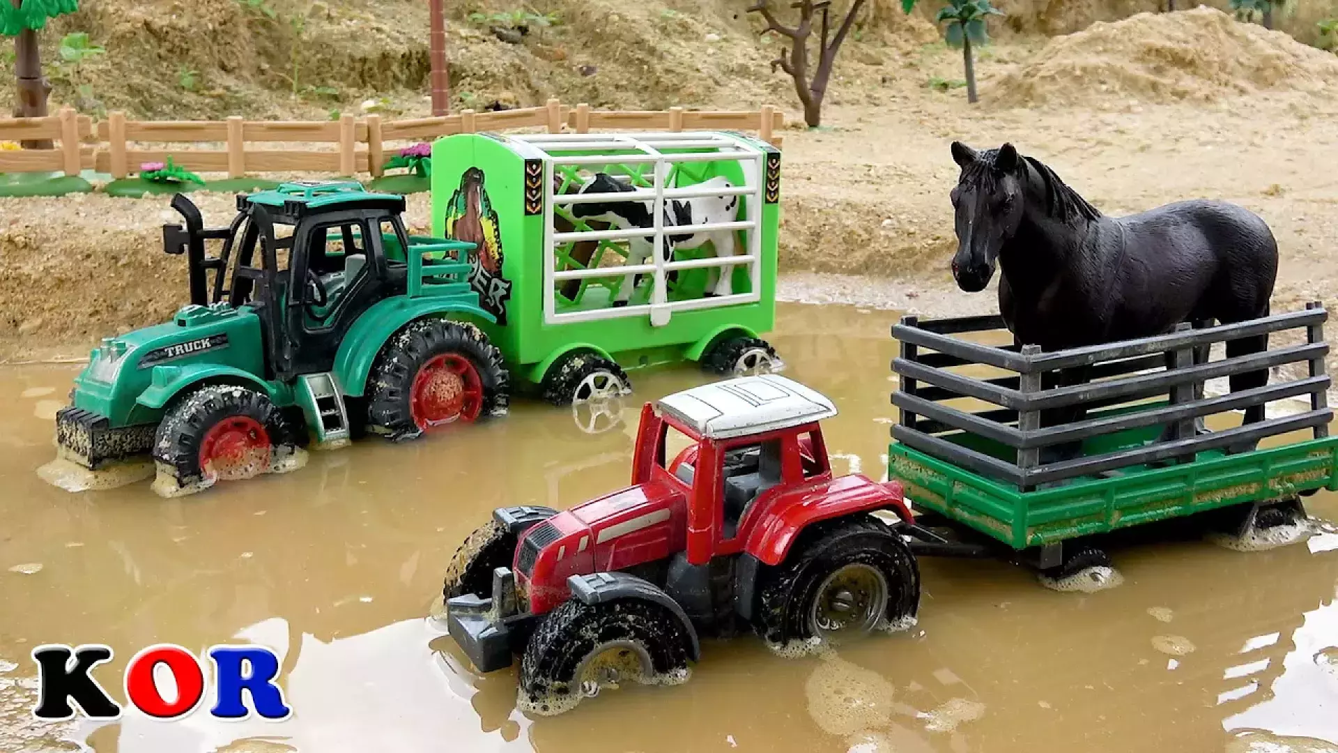 داستان ماشین اسباب بازی تراکتور حمل و نقل حیوانات - بازی و سرگرمی کودک