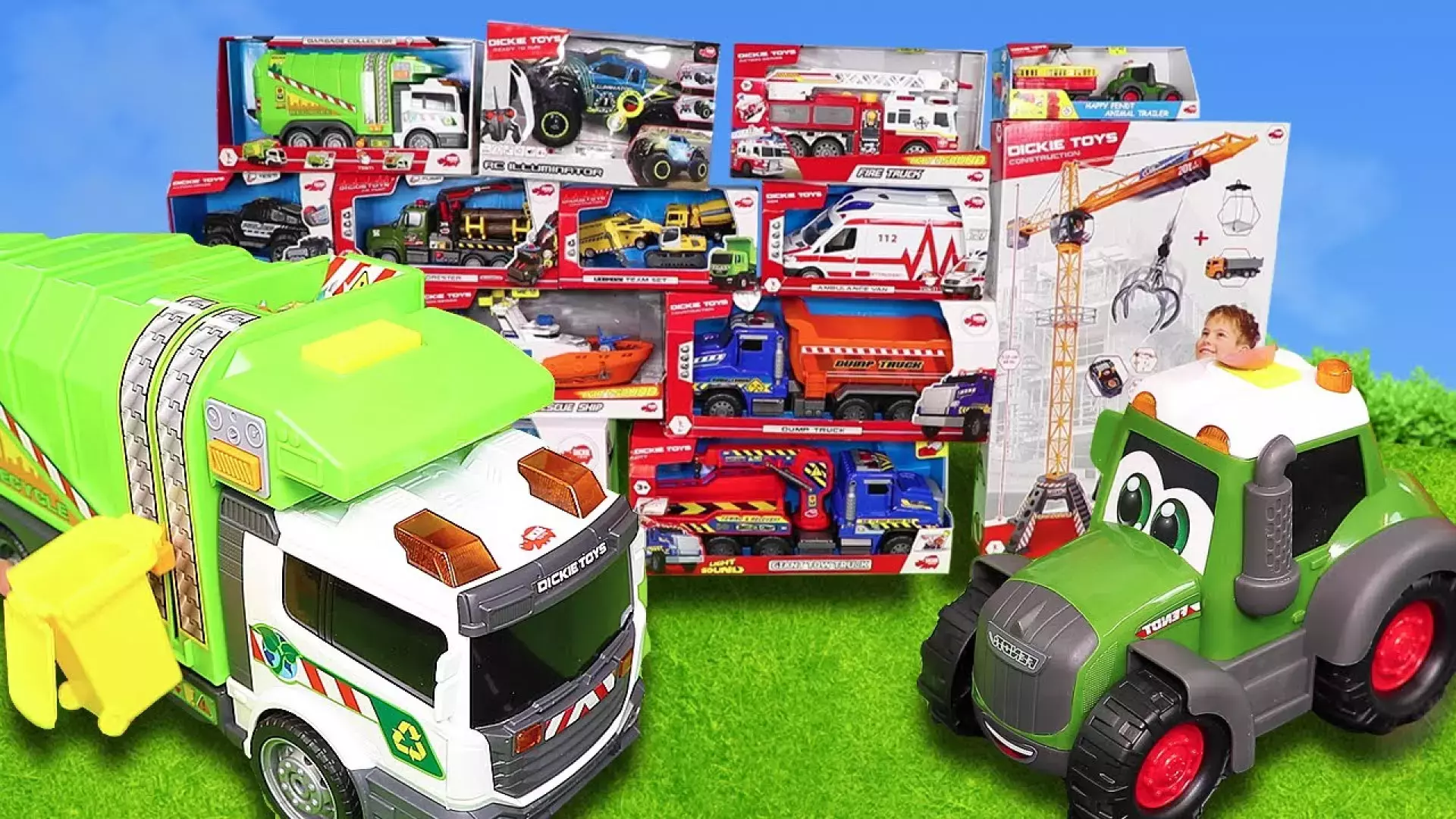 ماشین زباله سبز / تراکتور مزرعه اسباب بازی برای کودکان / ماشین بازی