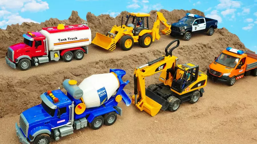 ماشین های اسباب بازی | ماشین پلیس | لودر و تراکتور اسباب بازی | ماشین بازی