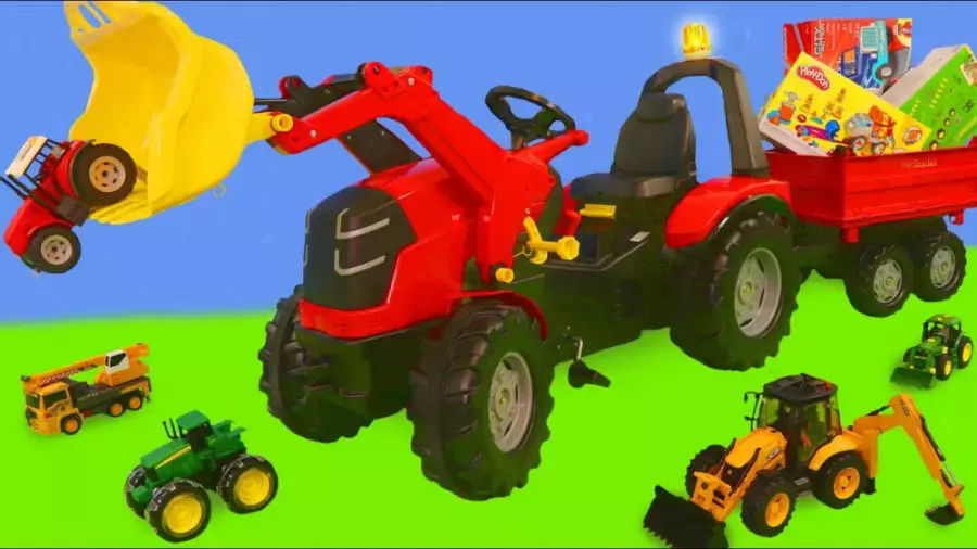 وسایل نقلیه اسباب بازی تراکتور ، ماشین ها ، بیل مکانیکی ، قطارها