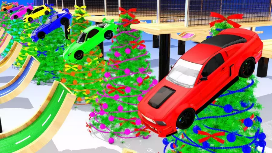 کارتون ماشین بازی طولانی | سقوط ماشین های جدید