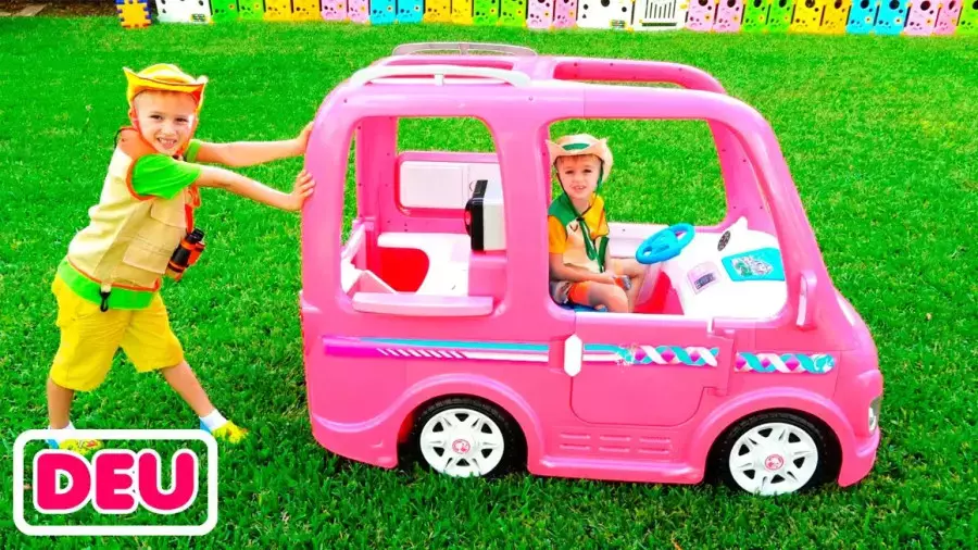 ولاد و نیکی طولانی-چالش ماشین صورتی-کارتون ولاد ونیکی جدید-برنامه کودک ولاد