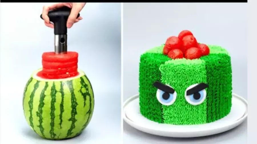 آموزش تزئین کیک هندوانه شب یلدا | سفره آرایی شب یلدا ساده و شیک