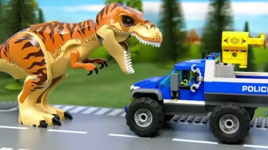 ماشین بازی/اسباب بازی/برنامه کودک/دایناسور در مقابل ماشین پلیس