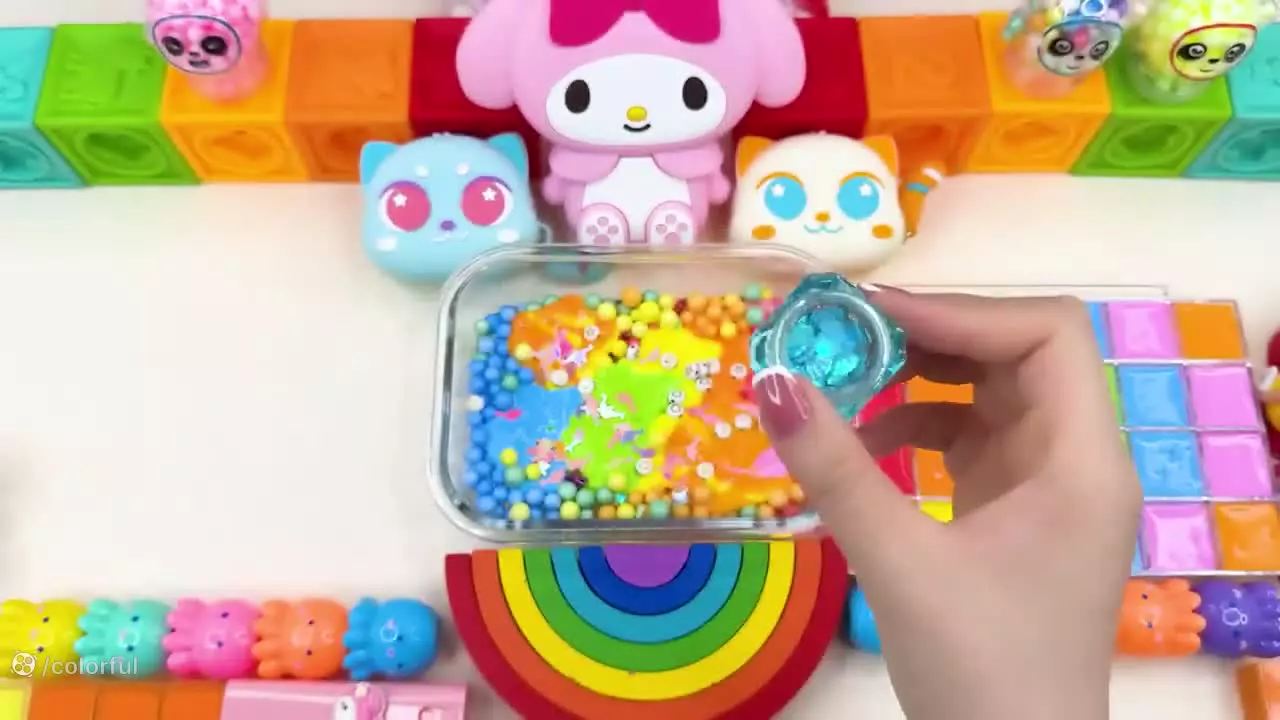 آموزش ساخت اسلایم - کودک اسلایم - اسلایم اسمر - اسلایم بازی -میکس اسلایم کالرفول