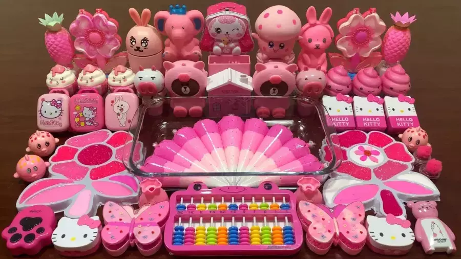 آموزش ساخت اسلایم ، اسلایم بازی کودکان ، ترکیب کردن اسلایم صورتی