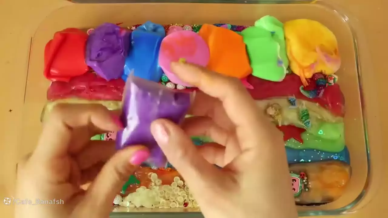 مخلوط کردن اسلایم کوکوملون ، آموزش ساخت اسلایم , اسلایم بازی جدید