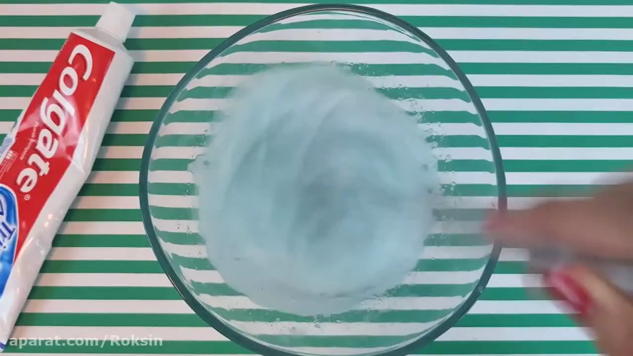 آموزش ساخت اسلایم با خمیر دندان و شکر:: اسلایم بازی