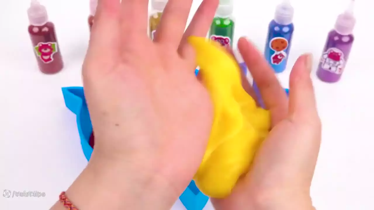 آموزش ساخت اسلایم اسمر - اسلایم بازی جدید- مخلوط کردن اسلایم سرگرمی