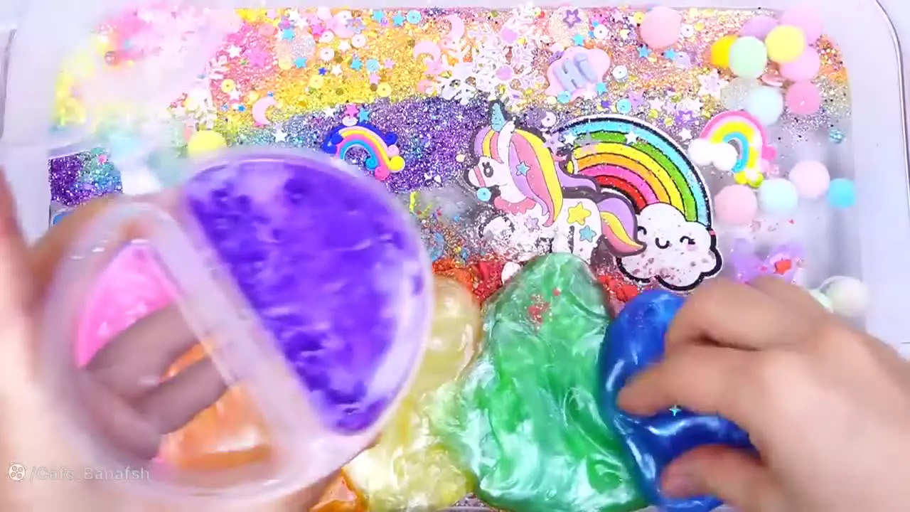 آموزش ساخت اسلایم یونیکورن ، اسلایم بازی کودکان ، ترکیب کردن اسلایم پینک