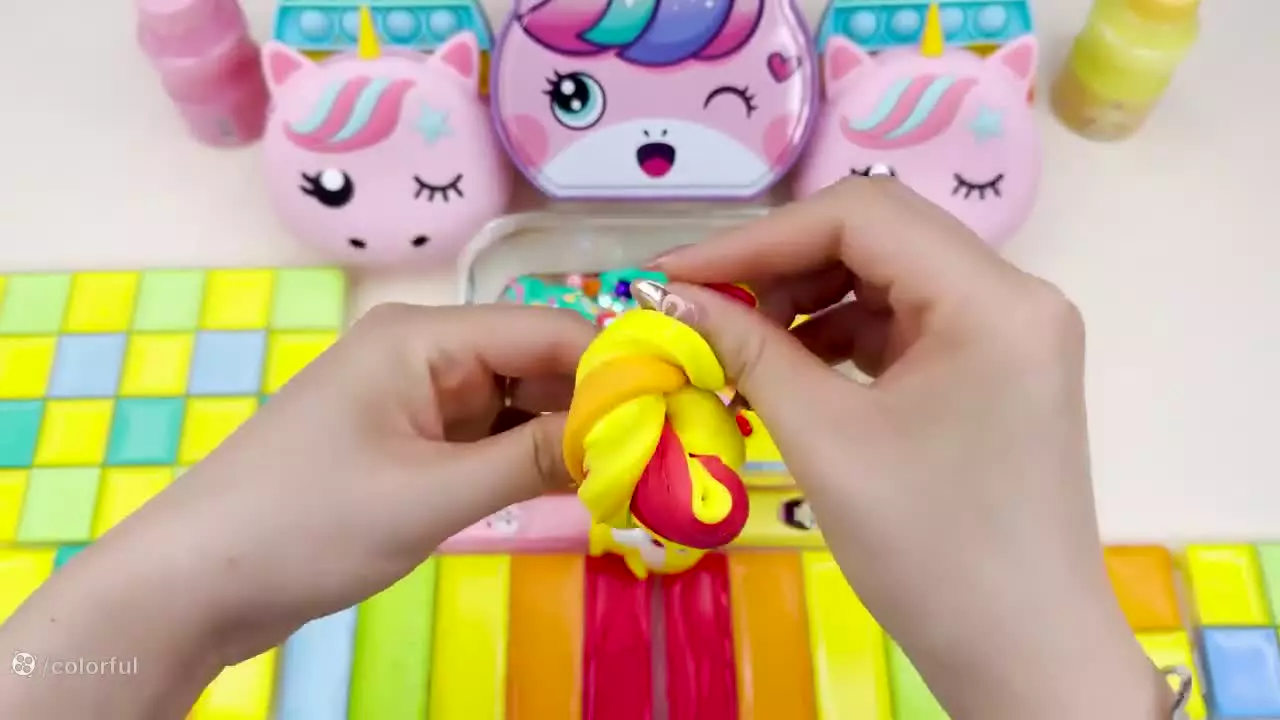 آموزش ساخت اسلایم - کودک اسلایم - اسلایم اسمر - اسلایم بازی -میکس اسلایم کالرفول