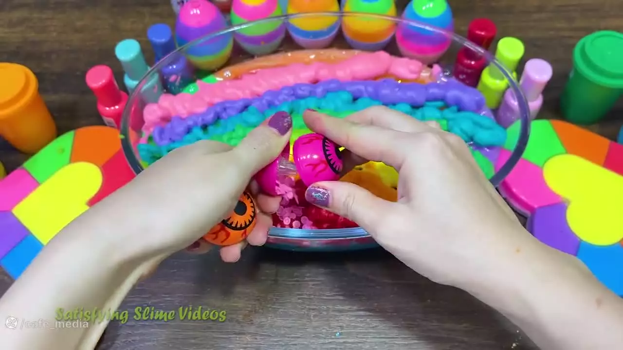 آموزش ساخت اسلایم آمپولی / اسلایم بازی جدید ؛ مخلوط کردن اسلایم رنگارنگ