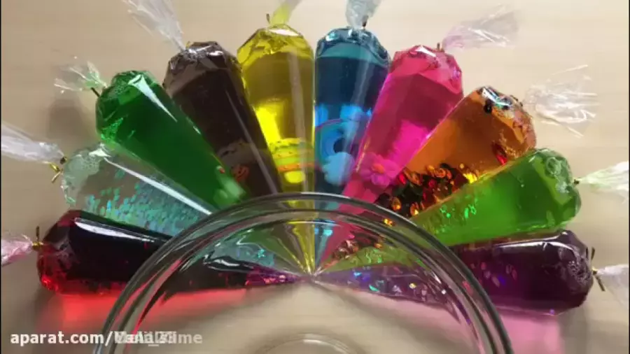 مخلوط اسلایم های شفاف و خامه ای/ آموزش ساخت اسلایم شفاف پفکی / اسلایم شفاف کیوت