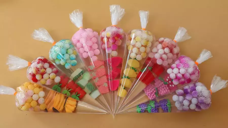 آموزش ساخت اسلایم میوه ای /اسلایم بازی کودکانه /بازی اسلایم /اسلایم اسمر لوله ای